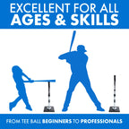 Tanner Tee The Original Batting Tee – Adjustable Pro Hitting Tee for Baseball & Softball, Steel Shaft, Composite Base, Hand-Rolled Rubber Top, 26"-43" Height