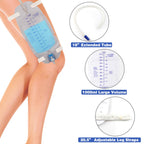 3 Pack Catheter Bags, Premium Easy-Tap Leg Bag Urinary Drainage Bag, 32 Oz with 3 18” Tubing, Anti-Reflux Valve, with Cloth Straps to Attach to Your Foot, Advanced Flip Drain for EZ Disposal