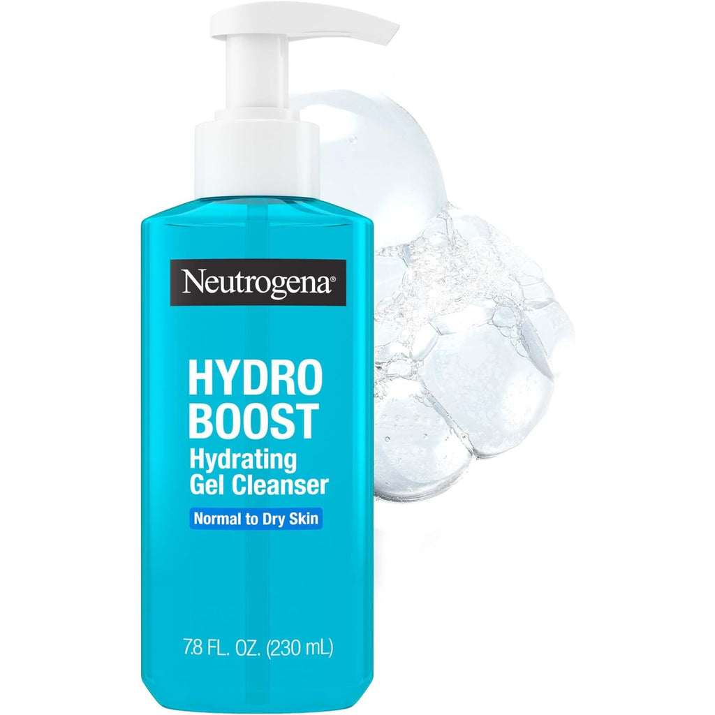 Neutrogena Hydro Boost Hydrating Face Wash & Makeup Remover, 7.8 fl. oz | Gentle Facial Cleanser Gel, With Hyaluronic Acid, Locks in Moisture, Hypoallergenic, Oil-Free, Soap-Free