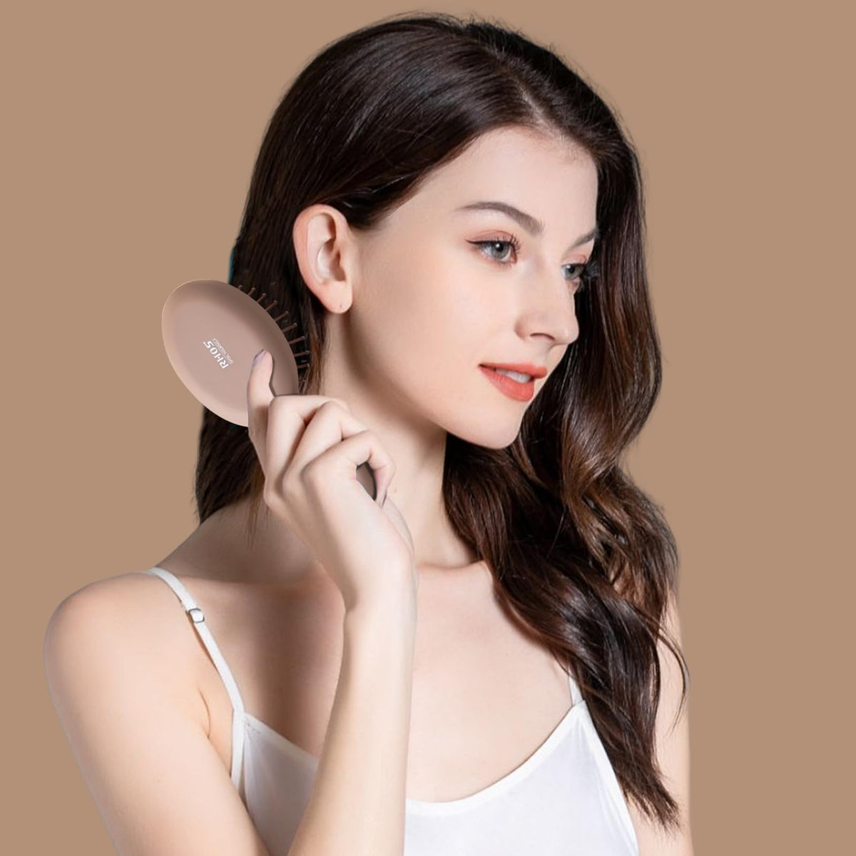 Experience authenticity with the RHOS Folding Brush with Mirror for Women, perfect for on-the-go beauty touch-ups.