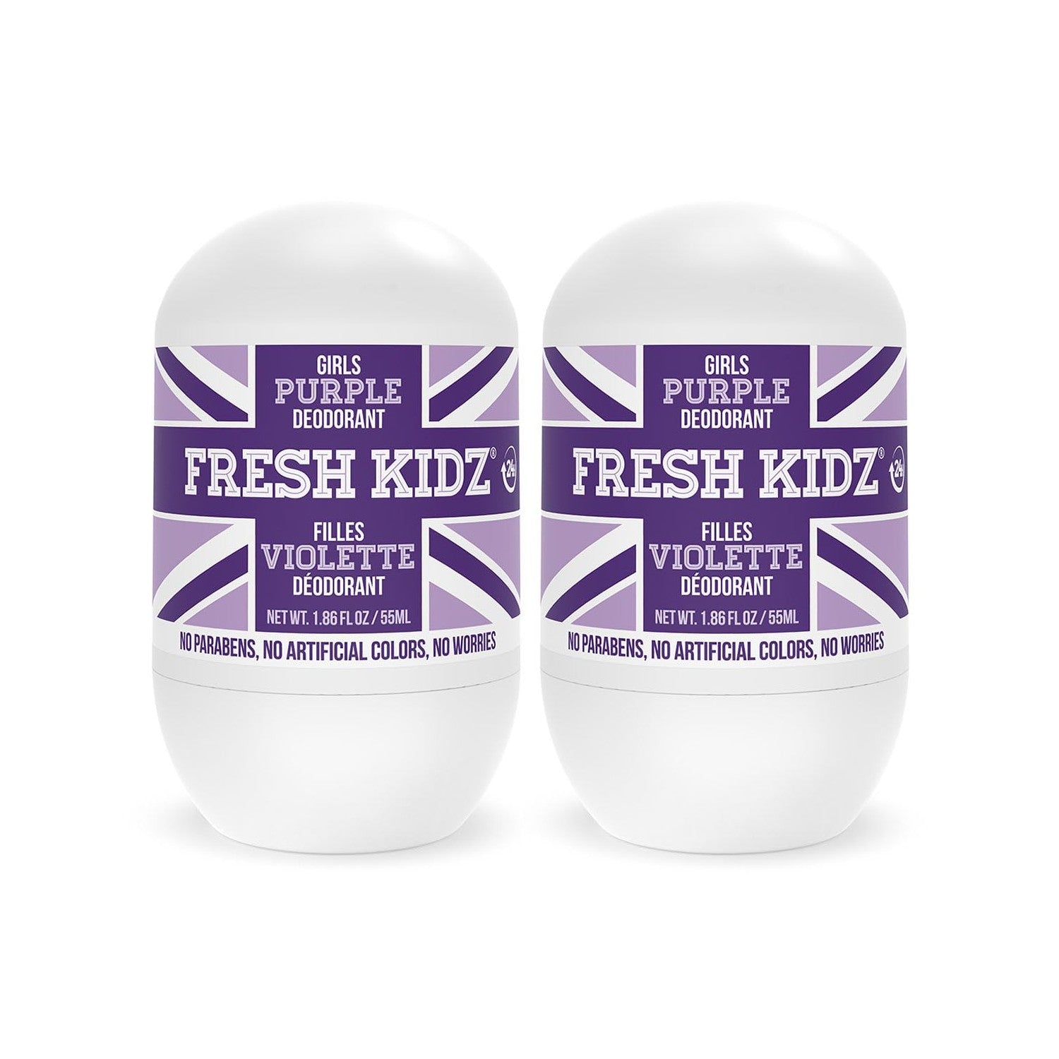 Buy now Fresh Kidz Roll On Deodorant for Kids and Teens - Baking Soda and Aluminum-free 24 Hour Protection for Sensitive Skin - Girls "Purple" 1.86 fl.oz. 1.86 Fl Oz (Pack of 2) at indiglob india