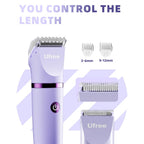 Ufree 3-in-1 Bikini Trimmer Electric Razors for Women, Gifts for Women | Ceramic Blade, IPX7 Waterproof, Lady Shaver, Travel Lock, for Face, Legs, Pubic Hair, Underarms, Body Hair Trimmer, Purple