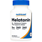 Nutricost Melatonin 5mg, 240 Tablets - 5mg Per Serving, Non-GMO, Gluten Free (Pack of 2)