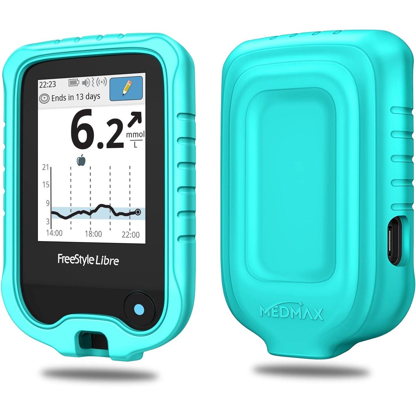 Buy now Silicone Case for Freestyle Libre 3 2 / Libre Reader, Lightweight Shockproof Anti Slip Protective Cover Soft Gel Skin with Raised Bezel (Black) Mint Green at indiglob india