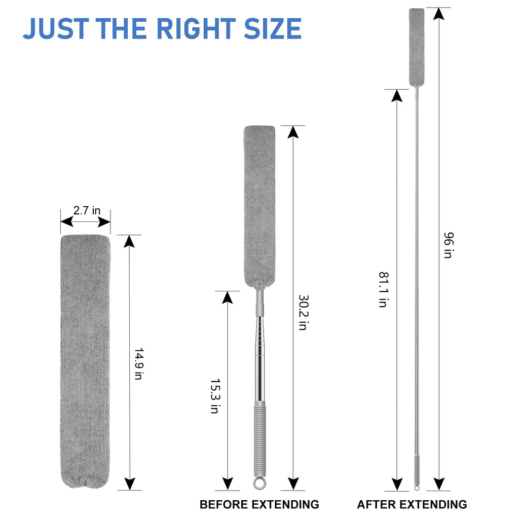 SetSail Dusters for Cleaning Retractable Gap Duster with Extension Pole