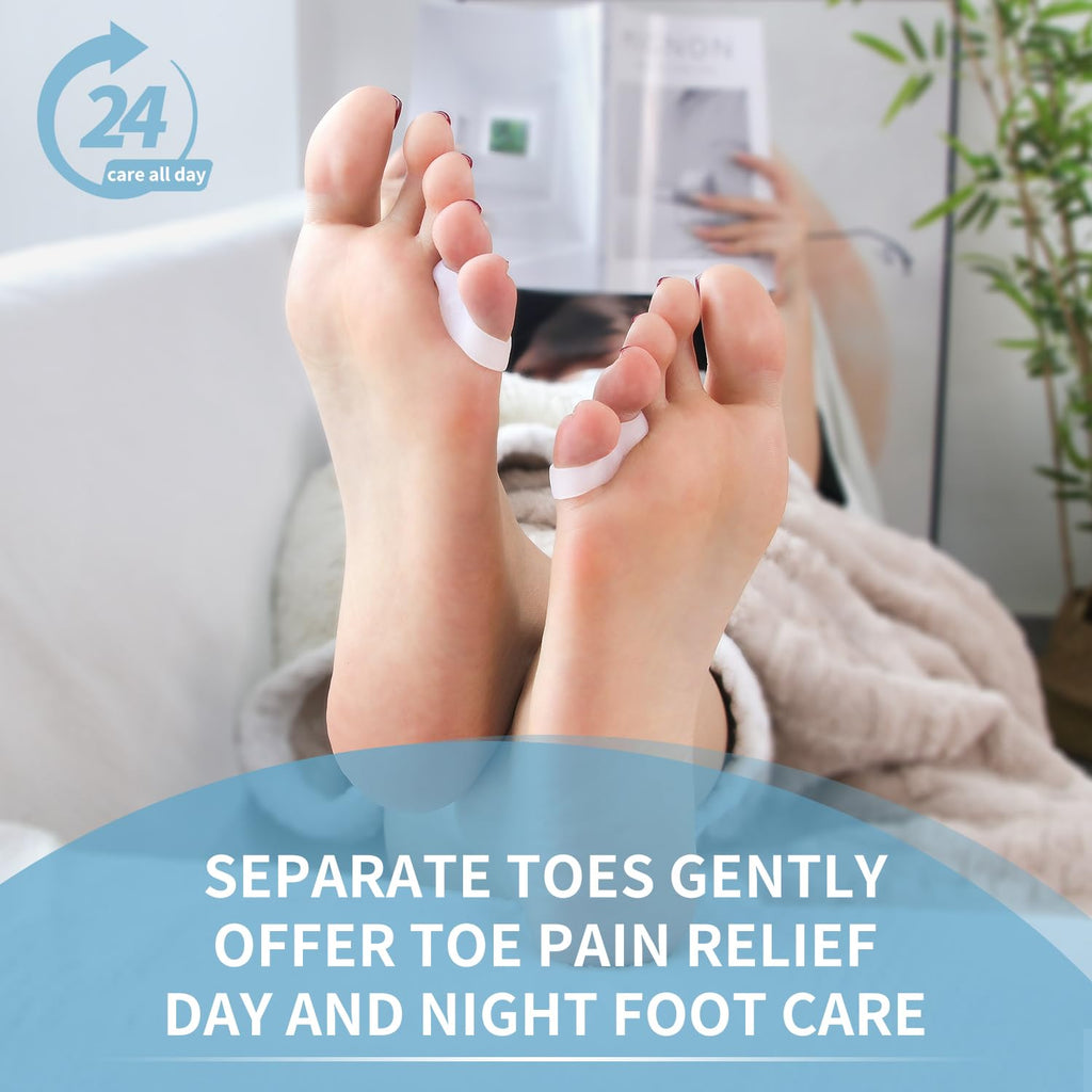 Two Hole Gel Small Toe Separator, 12 Pack Little Toe Spacer for Overlapping Toe, Calluses, Blister, Relieve Foot Pain, Pinky Toe Corrector for Little Toe Bunion Pain
