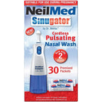 Buy now NeilMed Sinugator Cordless Pulsating Nasal Wash Kit with One Irrigator, 30 Premixed Packets and 3 AA Batteries(Pack of 1) at indiglob india