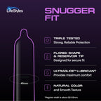 Lifestyles Snugger Fit Natural Rubber and Lubricated Latex Condoms Value Pack, 25 Count, 1 Pack, Triple Tested for Best Protection, Made with UltraGlide Silicone Lube