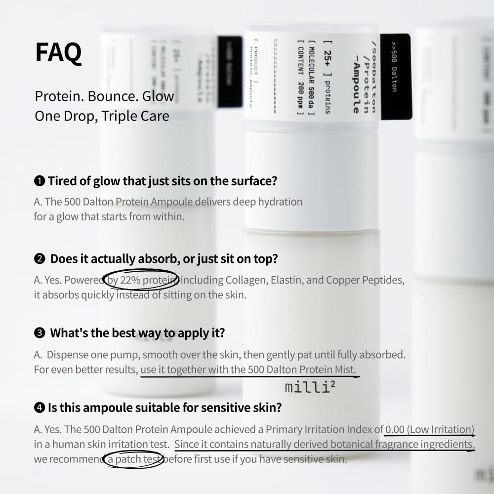 500 Dalton Protein Ampoule Serum with 32 Collagen Peptide Complex at 22.5%