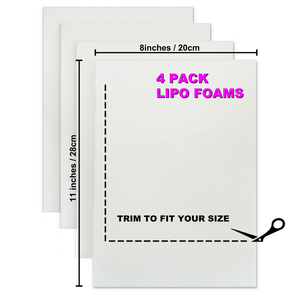 4 Pack Lipo Foam Pads Post Surgery 8"X11" Ab Board Foam