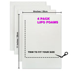 4 Pack Lipo Foam Pads Post Surgery 8"X11" Ab Board Foam