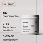 Momentous Creatine Monohydrate Powder, 5g per Serving, Unflavored | Supports Lean Muscle, Strength, Recovery, & Cognitive Function, NSF Certified for Sport, Non-GMO & Gluten-Free (90 Servings)