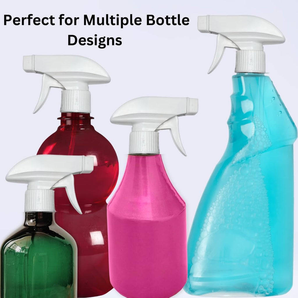 Serious Soil 4-Pack White Trigger Sprayers - Heavy Duty Dual Misting and Stream Spray Bottle. Perfect Sprayer Head Replacement for 8oz,16oz, or 32oz Spray Bottles for Home, Kitchen, Garden and Office