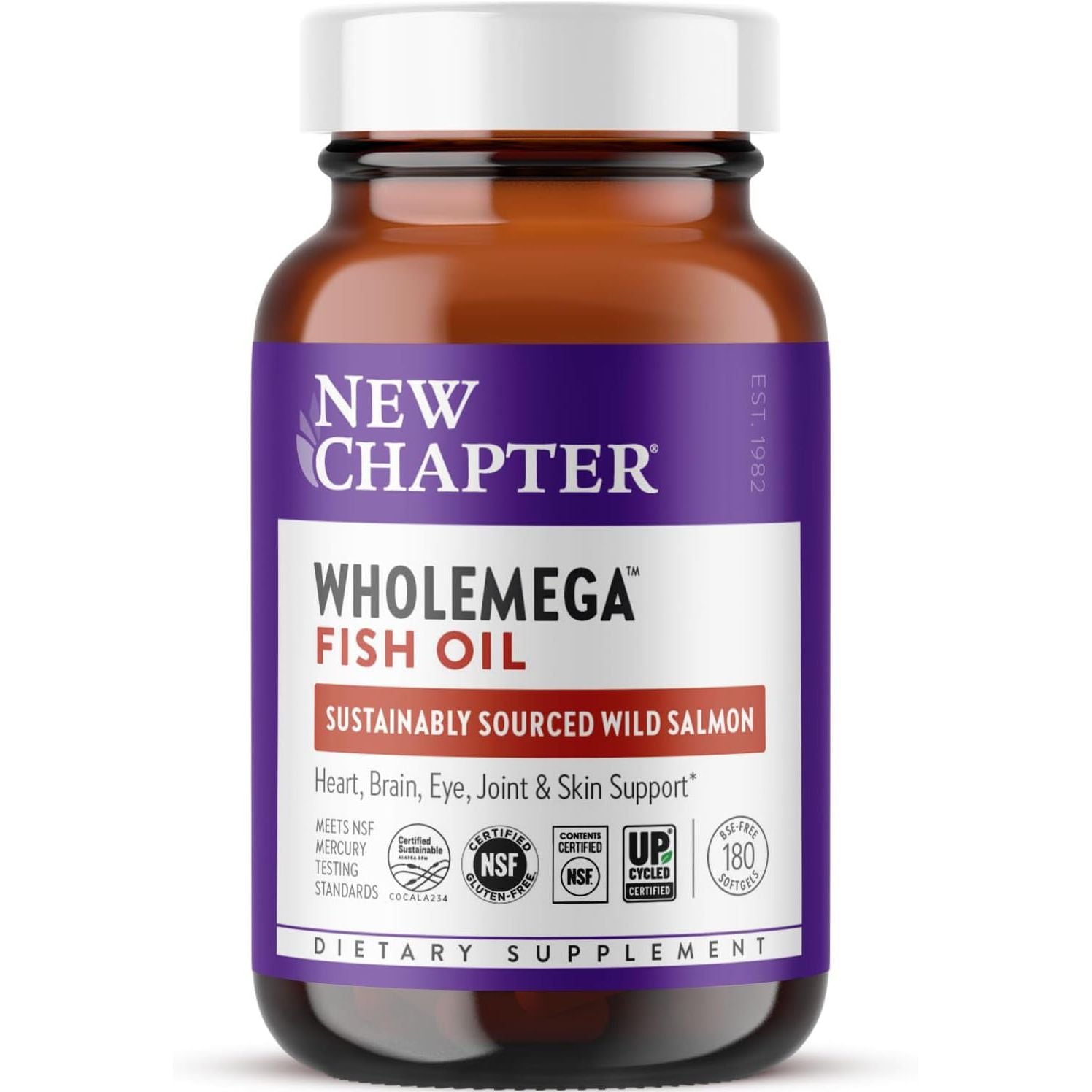 Buy now New Chapter Wholemega Fish Oil Supplement - 2000mg per Serving, Clinically Proven Wild Alaskan Salmon Oil with Omega-3 + Vitamin D3 + Astaxanthin, 60 Softgels 180 Count (Pack of 1) Unflavored at indiglob india