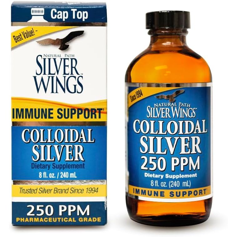 Buy now Natural Path Silver Wings Colloidal Silver Liquid - Enhanced Immune Support Supplement - 250ppm (1250mcg) - 2oz Dropper 8 Fl Oz (Pack of 1) Natural at indiglob india