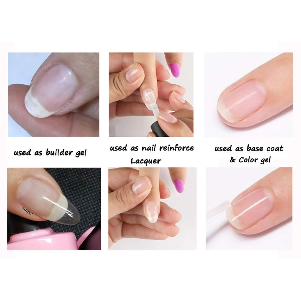 Buy now AIMEILI Builder Base Clear Sheer Color Gel, Hema Free, Cruelty Free, Vegan, No Need Slip Solution, Soak Off Gel Nail Polish 6pcs X 10ml - Kit Set 36 at indiglob india
