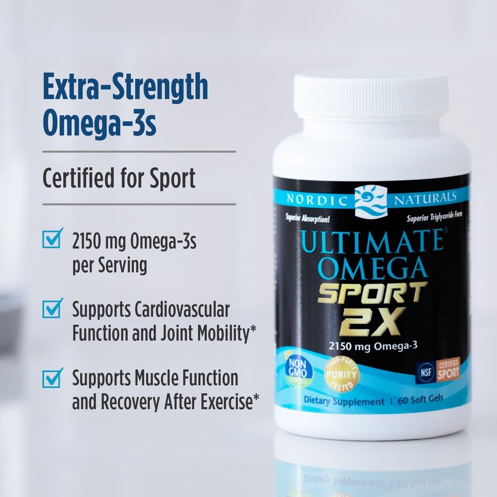 Nordic Naturals Ultimate Omega 2X Lemon 2150mg, NSF Certified, EPA&DHA 60ct