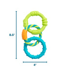 Pupstages Dental Links Dog Chew Toy, Textured Rings & Woven Rope, 8.5"