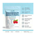 Magnesium Glycinate Gummies 400mg – High Absorption Chelated Magnesium for Sleep, Muscle & Nerve Support – Vegan Raspberry Flavor, 60 Gummies