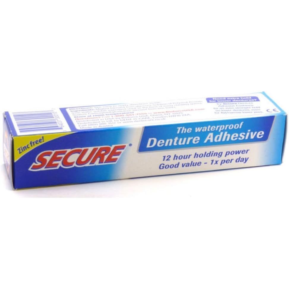 Buy now Secure Waterproof Denture Adhesive - Zinc Free - Extra Strong Hold For Upper, Lower or Partials - 1.4 oz Regular 6 at indiglob india