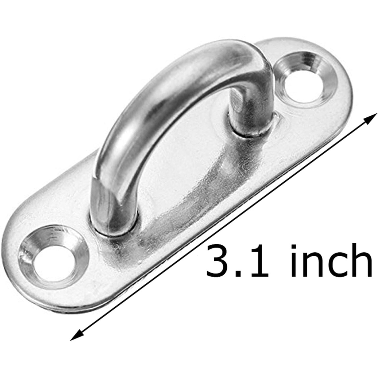 Buy now 4 Pcs 3.1 Inch 304 Stainless Steel Ceiling Hooks Pad Eyes Plate Marine Hardware Hooks with Screws at indiglob india