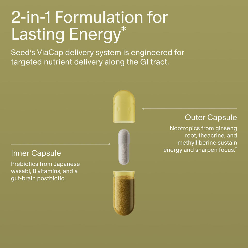Seed AM-02 Energy + Focus - for Adults - 30-Day Supply with Jar