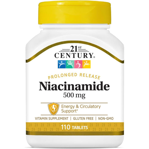Buy now 21st Century Niacinamide 500 mg Prolonged Release Tablets, 110 Count at indiglob india