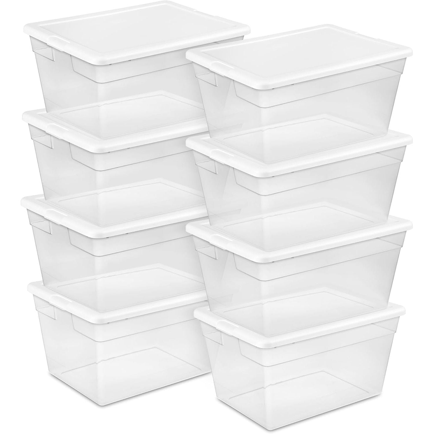 Buy now Sterilite 24-Pack 6 Quart Storage Box, Stackable Clear Plastic Bins with Snap-On Lids - Heavy-Duty Organizing Containers for Closet, Bathroom, and Office 56 Quart 8 Pack at indiglob india