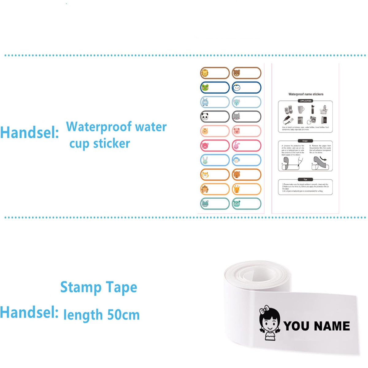 Name Stamp for Clothes，Name Stamp for Clothing Kids Waterproof,Double-Sided (White + Black Ink)，School Daycare Essentials，Personalized Signature Stamp