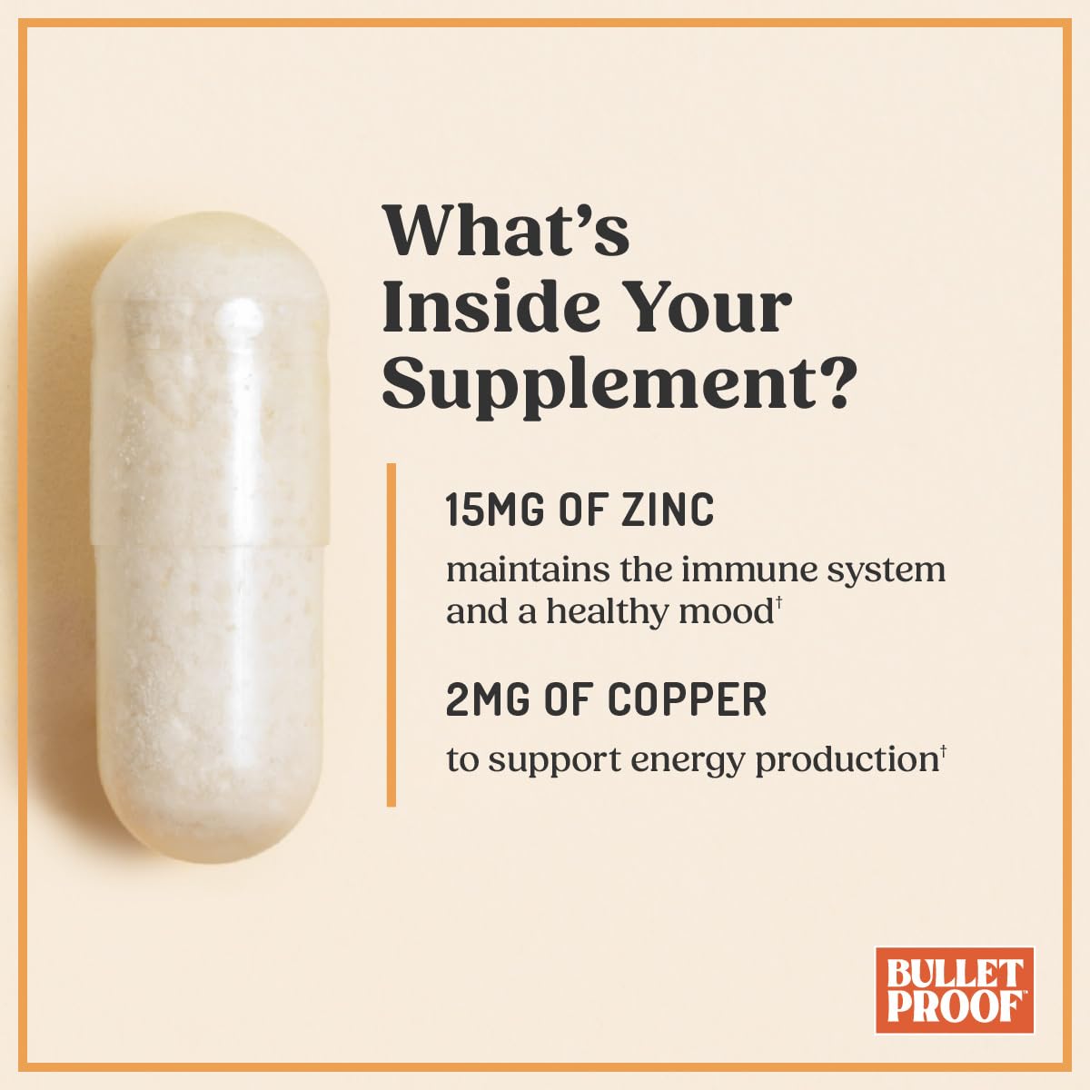 Bulletproof Zinc with Copper Capsules, 60 Count, Minerals and Antioxidant Supplement for Immunity and Mood | Minerals and Antioxidant Supplement for Immunity and Mood