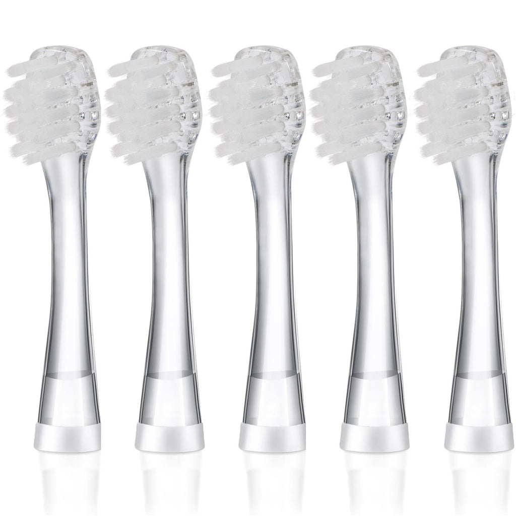 Baby Toothbrush Heads Compatible with Papablic BabyHandy/Toddler Sonic Electric Toothbrushes, Compatible with Brush-Baby BabySonic/Seago SG902/SG602, 5 Pack (3 Years+)