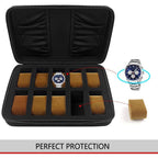 Buy now Comecase 10 Slots Watch Box Organizer/Men Watch Display Storage Case Fits All Watches up to 42mm with Extra 4 Pocket (Black) at indiglob india
