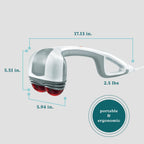 Buy now Homedics Back Massager - Heated Automatic Percussion Back, Body and Neck Massager with Dual Pivoting Heads, Interchangeable Nodes, for Shoulders, Legs and Feet, White at indiglob india