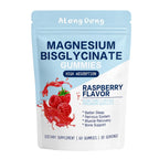 Magnesium Bisglycinate Gummies, with 500mg Magnesium Bisglycinate Chelate Sea Salt Raspberry Fruit Powder, Improve Sleep & Nervous, Relax Muscles, Strengthen Bones, Vegan, 60 Count