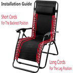 Buy now 4 Pcs Universal Zero Gravity Chair Repair Cords Replacement Laces Elastic Lounge Chair Cord for Antigravity Chair, Recliners, Bungee Chair at indiglob india