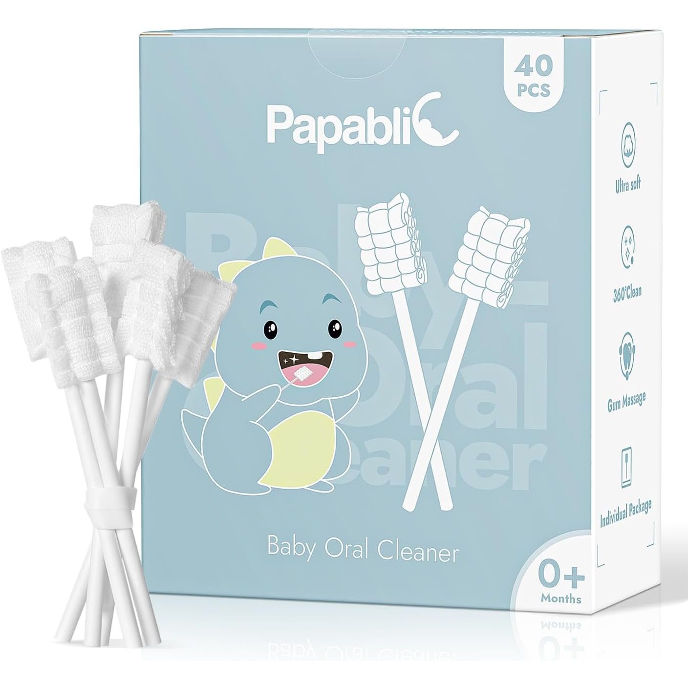 Buy now Papablic Baby Tongue Cleaner, Baby Oral Cleaner, Disposable Infant Mouth Cleaner Newborn, Upgrade Gum Cleaner with Paper Handle or Infants Ages 0-2 Years, 40 Pack 1 Count (Pack of 40) 40 at indiglob india