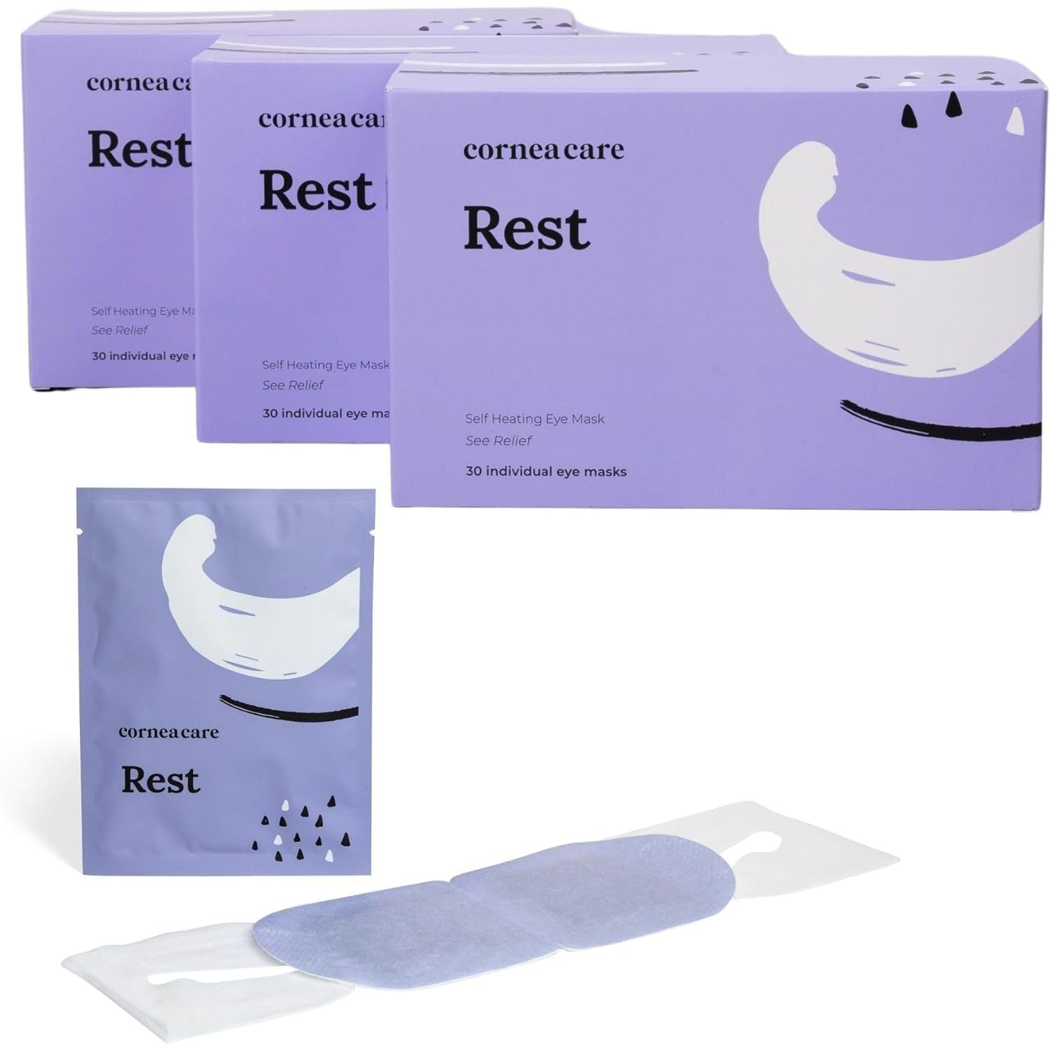 Buy now CorneaCare Rest: Self Heating Warm Compress for Dry Eyes | Heated Eye Mask for Fast Relief | No Microwave or Washcloth Needed | Travel Ready | 30 Count 90 individual eye masks Rest (Warm) at indiglob india
