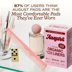 August Organic Panty Liners, 38-Pack Organic Cotton Panty Liners for Women