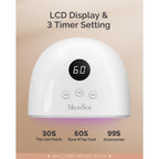 MelodySusie UV Nail Lamp P-Plus30F for Fast Curing Gel Nail Polish | 36W,3 Timer Settings,Smart Sensor,LCD Display,99s Low-Heat Mode,30 UV/LED Beads,Jelly Gel,Base Top Coat,for Beginners at Home
