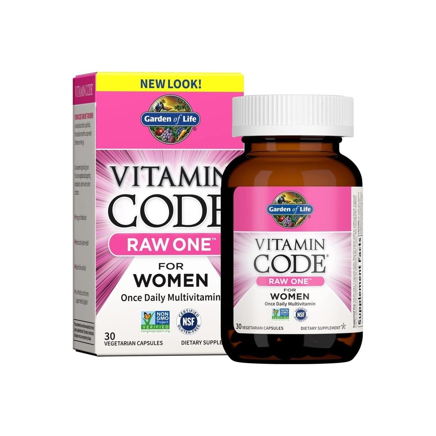 Garden of Life Vitamin Code Raw One for Women, Once Daily Women's Multivitamin - 75 Capsules, One a Day Vitamins Whole Food Iron, Probiotics for Digestive Health, Gluten Free Vegetarian