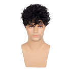 Buy now Kaneles Short Curly Mens Black Wig Fluffy Synthetic Cosplay Halloween Hair Wig for Male Guy at indiglob india