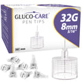 GLUCO-CARE Pen Tips, 32G x 8mm, Ultra-Fine, Twist-On Design, 100 Count