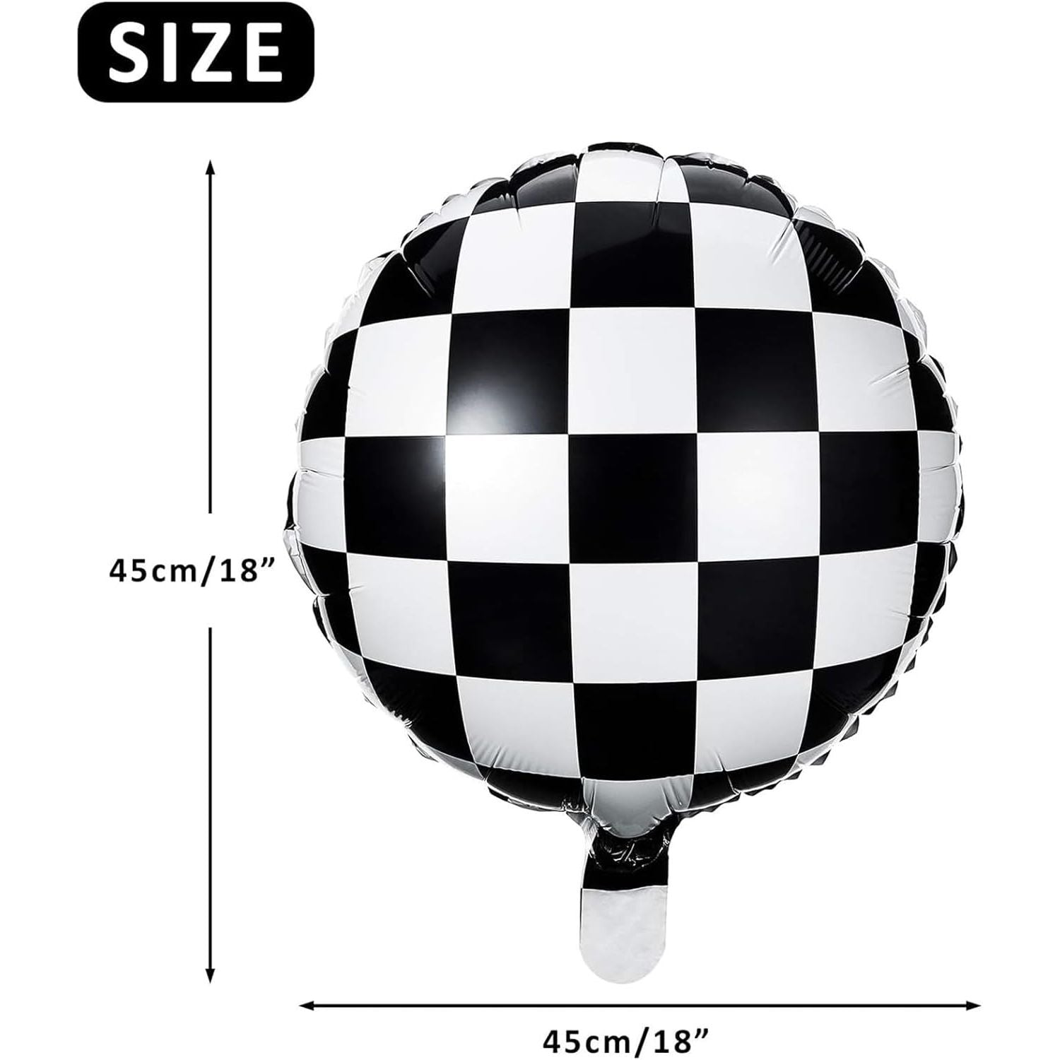 Buy now Checkerboard Balloon Aluminum Foil Black White Checkered Balloon for Racing Themed Party Decoration Supply, 18 Inches(12) at indiglob india