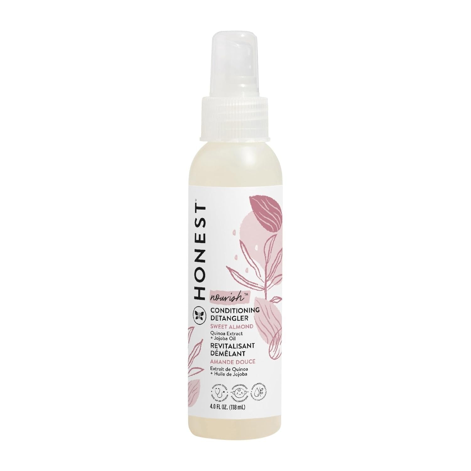 Buy now The Honest Company Conditioning Hair Detangler, Tear-Free Hypoallergenic Leave-In Conditioner and Fortifying Spray, Citrus Vanilla Refresh, 4 fl oz 4 Fl Oz (Pack of 1) Almond Nourishing at indiglob india