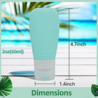 Buy now Silicone Travel Bottles, Leak Proof Squeezable Refillable Travel Accessories Toiletries Containers Travel Size Cosmetic Tube for Shampoo Lotion Soap Liquids (2oz Grey/blue/white/green) at indiglob india