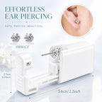 Anzero Ear Piercing Kit, Disposable Ear Piercing Gun with 5MM CZ Studs | Sterile Packed, 316L CZ Studs, Painless Quick Piercing, Easy and Safe, Home Self-Use, Suitable for Women, Men and Girls