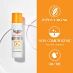 Buy now Eucerin Sun Age Defense SPF 50 Face Sunscreen Lotion with Hyaluronic Acid, Hypoallergenic, Non-Comedogenic Sunscreen SPF 50 Free of Fragrance, Oxybenzone and Octinoxate, 2.5 Fl Oz Bottle at indiglob india