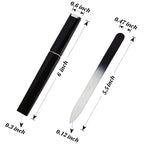 3 Pack Crystal Glass Fingernail File with Case for Natural Nail Professional Czech Glass File Double-Sided Etched Gentle Nail Care Stocking Stuffers for Women or Adults, Unique Gifts