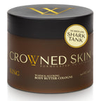 Crowned Skin King Cologned Body Butter for Men | Warm & Sensual | As Seen On Shark Tank | Scented with Sandalwood & Leather | Infused with Organic Shea & Mango Butters | All-Day Fragrance | 4.4oz