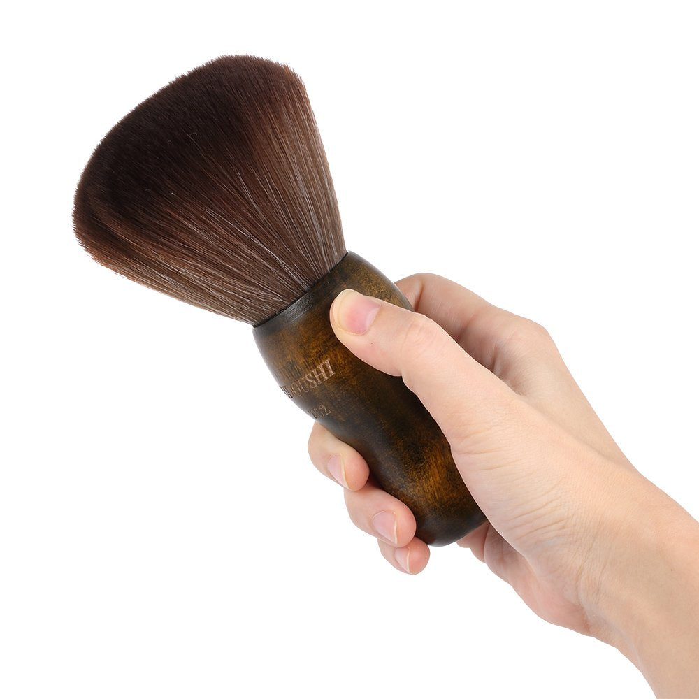 Buy now Anself Large Hair Cutting Neck Duster Brush Professional Barber Natural Fiber Wooden Handle Cutting Kits Type1 at indiglob india